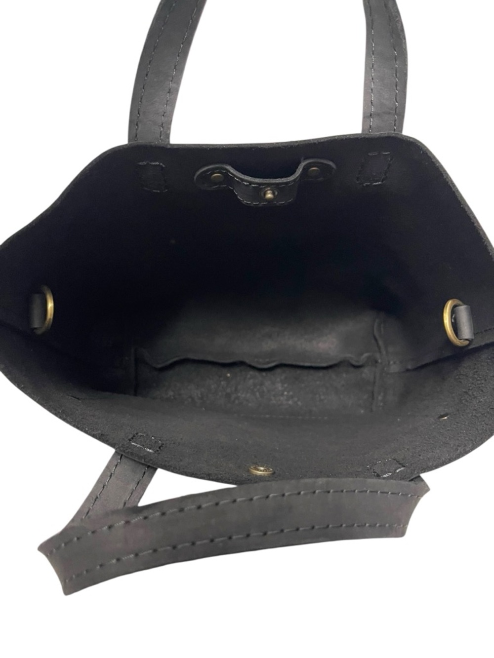 NWOT PORTLAND LEATHER Mini Crossbody Tote - Black - Picture 6 of 12